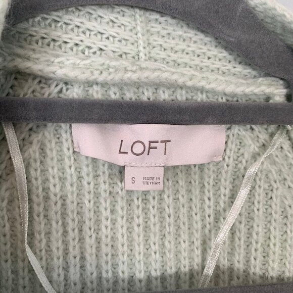 LOFT light mint green long sleeve open front‎ soft cardigan sweater - Picture 6 of 10
